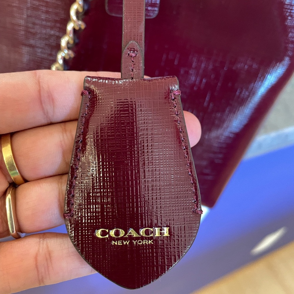 Coach Leather Handbag Maroon Like New - Picture 4 of 9